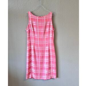 Vintage 90s pink plaid Helene Blake dress size 14